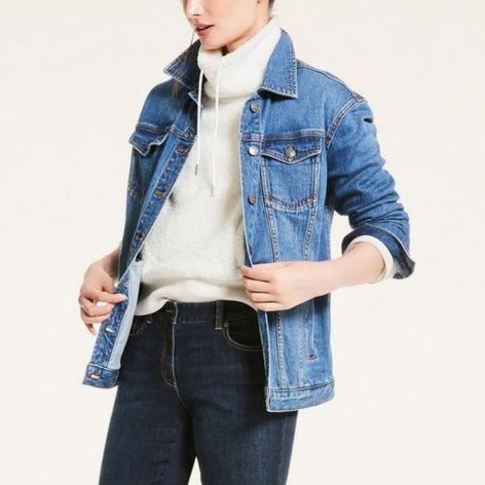 BROOKS BROTHERS Relaxed Stretch Denim Jean Jacket Quiet Luxury Preppy Blue XS